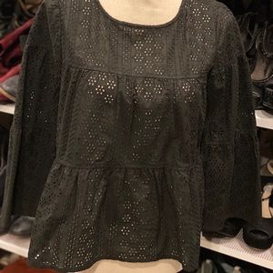 Madewell black lace crop boho style XS NWOT